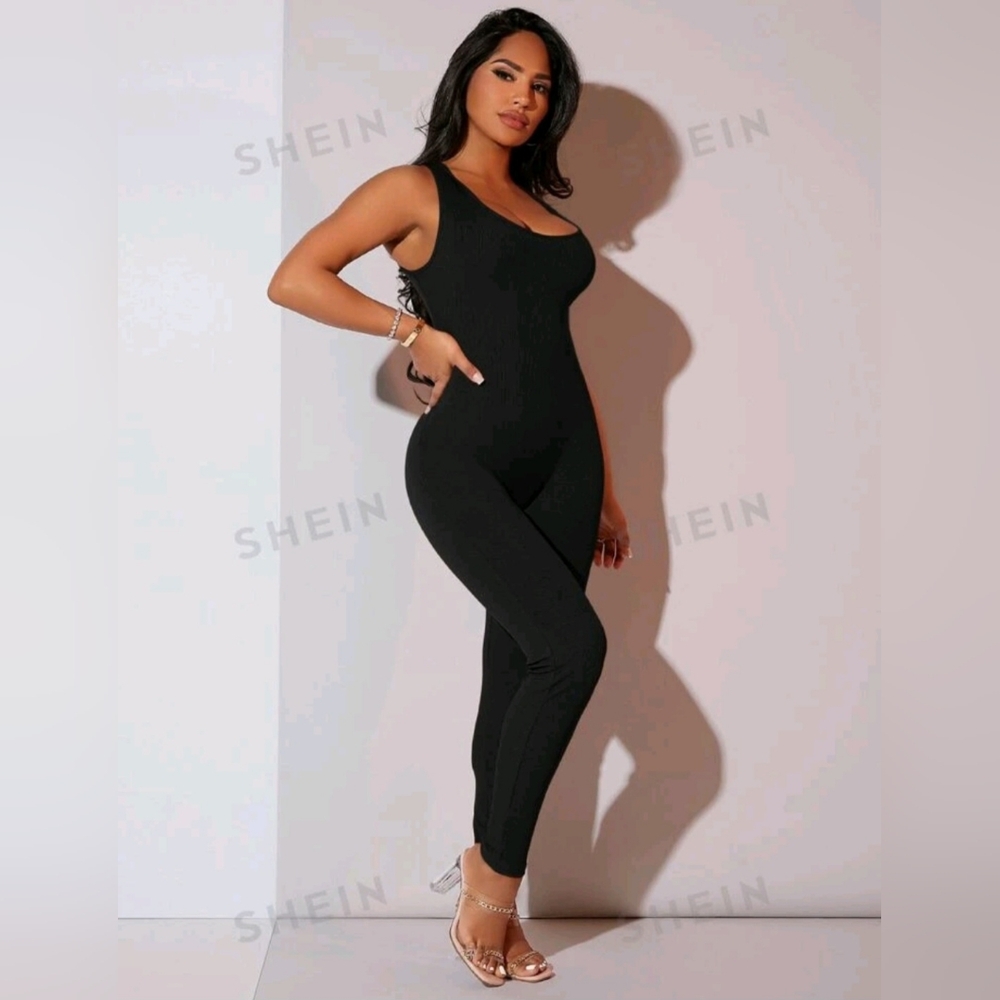 Shein sexy ribbed unitard jumpsuit